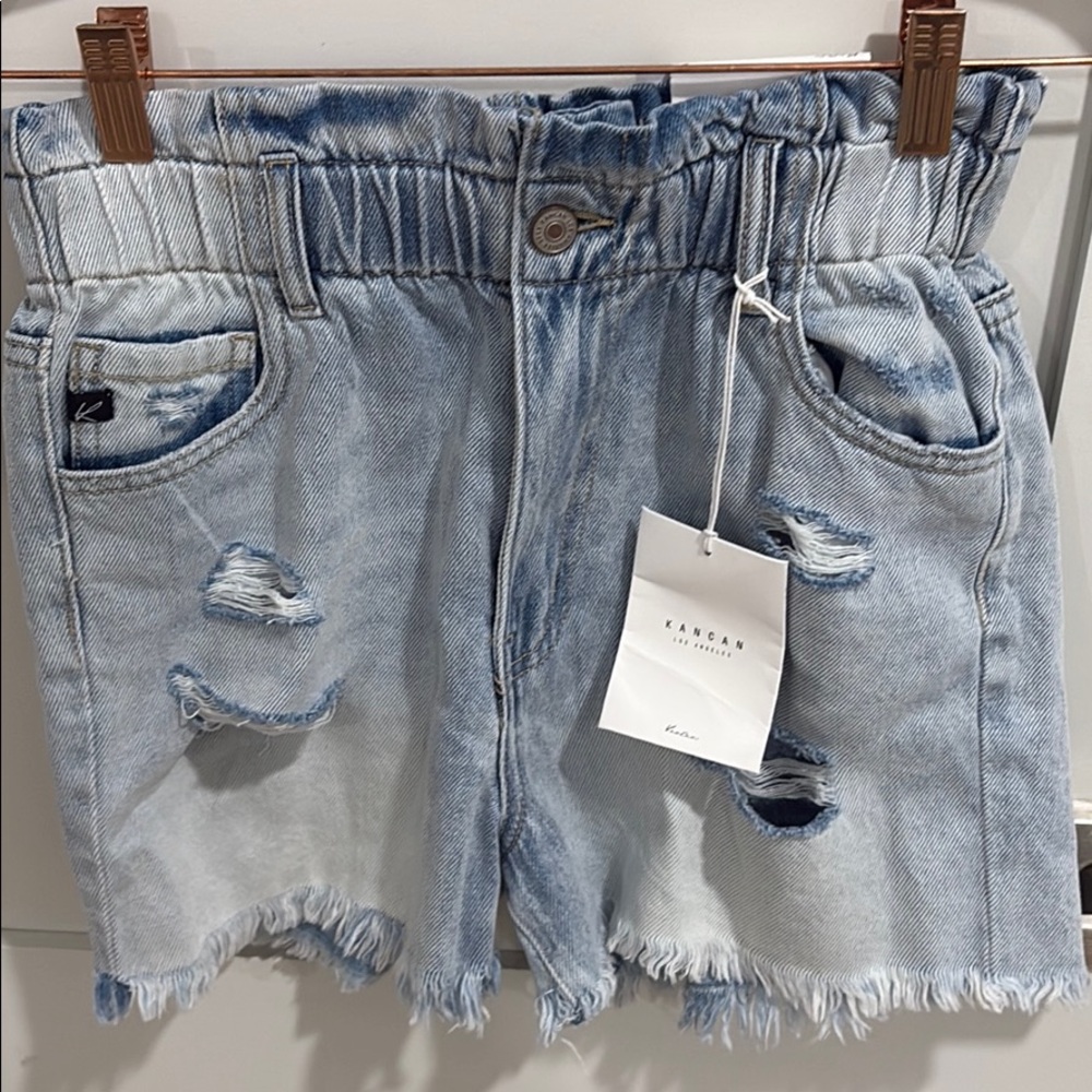 Kan Can high-rise denim shorts